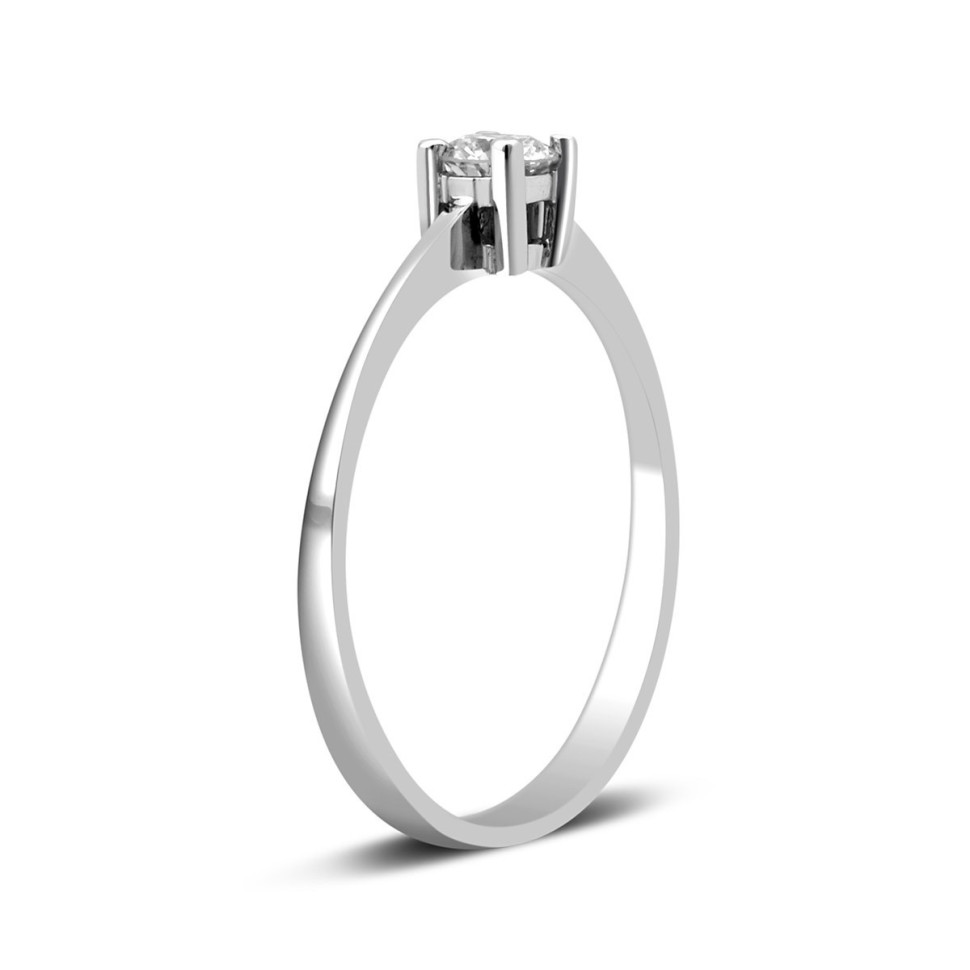 Помолвочное кольцо из белого золота с бриллиантом (024357)