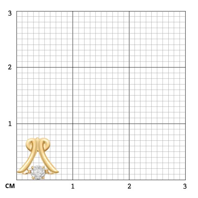 Кулон из жёлтого золота с "плавающим" бриллиантом (041310)