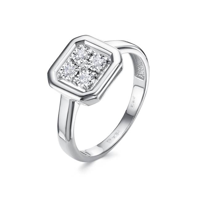 Кольцо из белого золота с бриллиантами (060408)