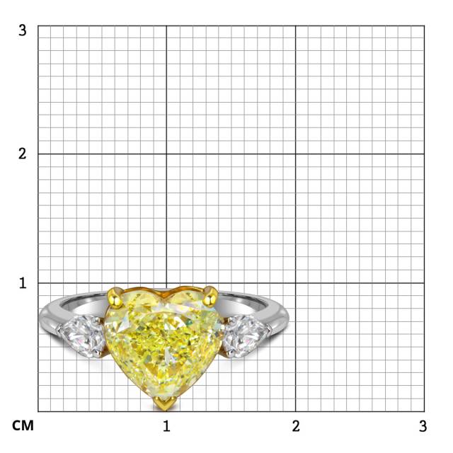 Помолвочное кольцо из белого золота с бриллиантами "Сердце" (060672)