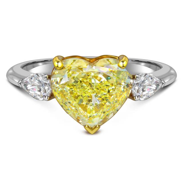 Помолвочное кольцо из белого золота с бриллиантами "Сердце" (060672)