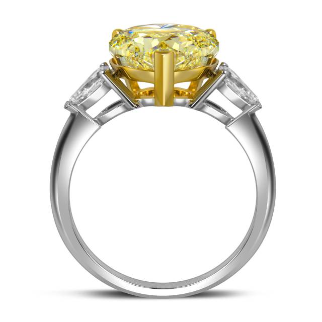 Помолвочное кольцо из белого золота с бриллиантами "Сердце" (060672)