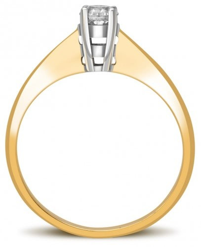 Помолвочное кольцо из жёлтого золота с бриллиантом 15.5