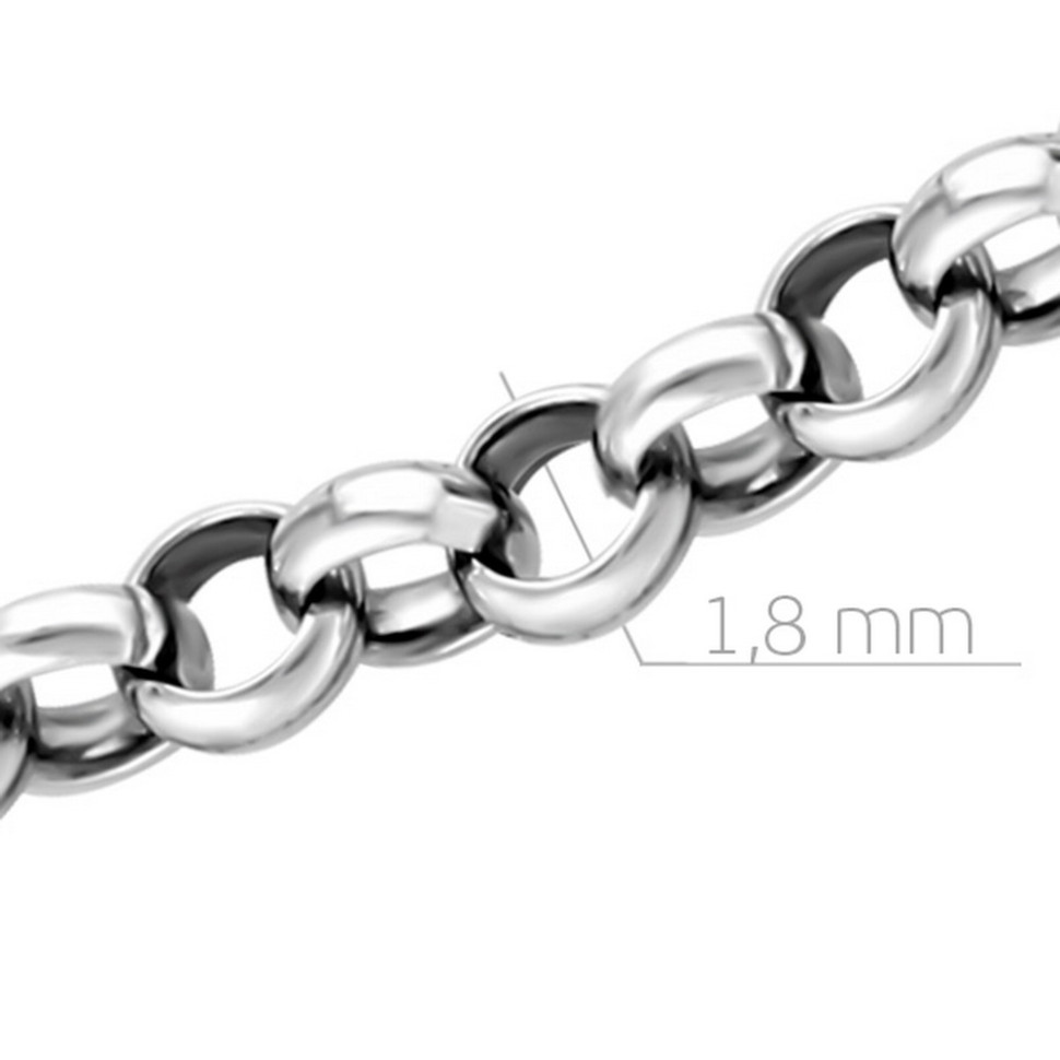 Цепь из белого золота, плетение Роло (052133)