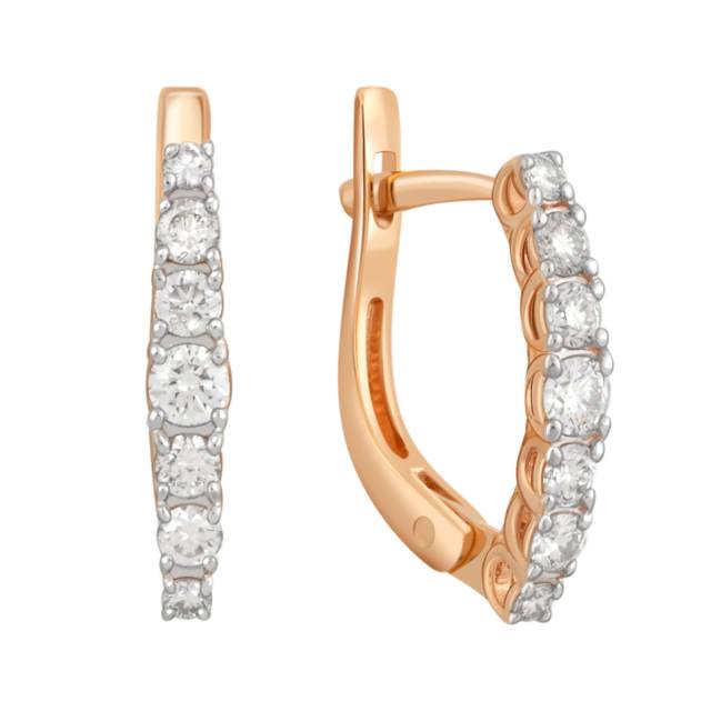 Серьги из красного золота с бриллиантами (040581)