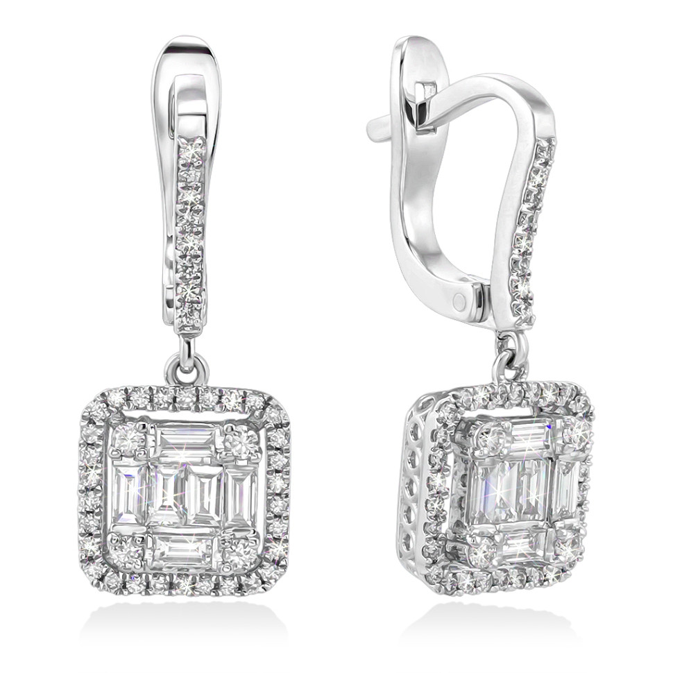 Серьги из белого золота с бриллиантами (055634)