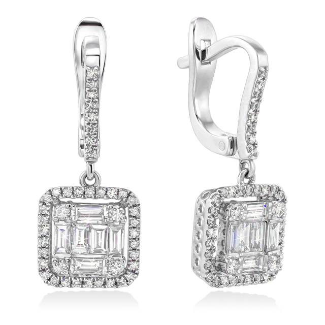 Серьги из белого золота с бриллиантами (055634)