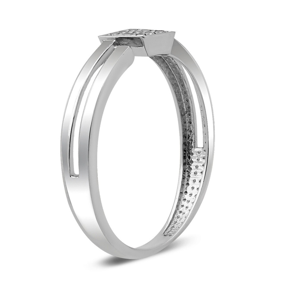 Кольцо из белого золота с бриллиантами (028518)