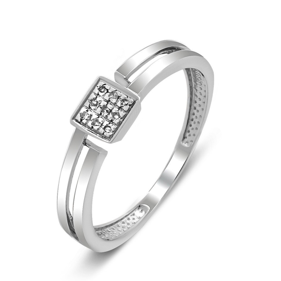 Кольцо из белого золота с бриллиантами (028518)