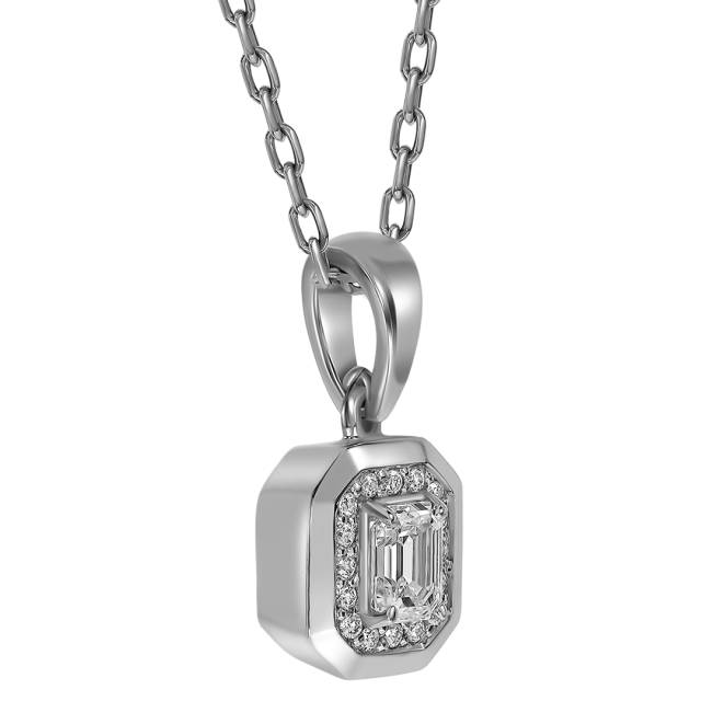 Кулон из белого золота с бриллиантами (061571)