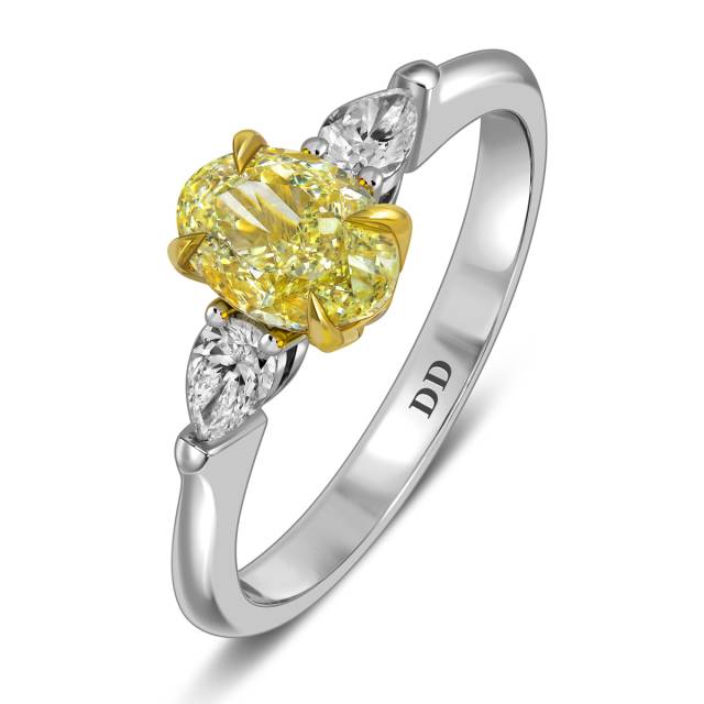 Помолвочное кольцо из белого золота с бриллиантами (062760)