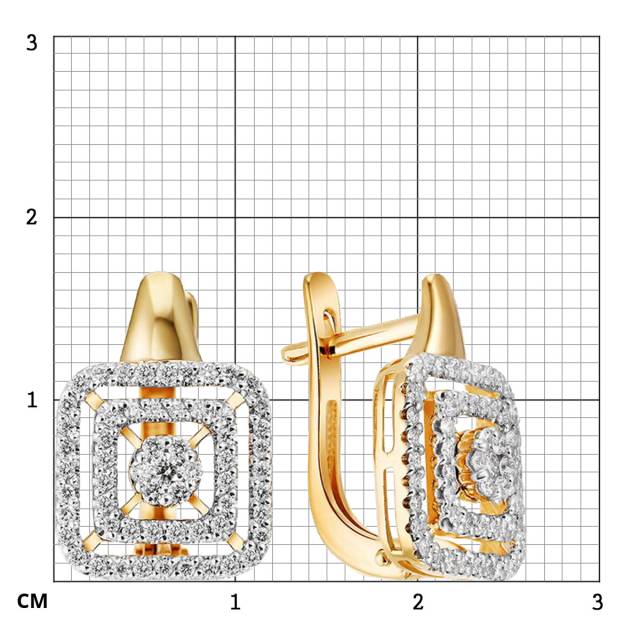 Серьги из жёлтого золота с бриллиантами (057634)