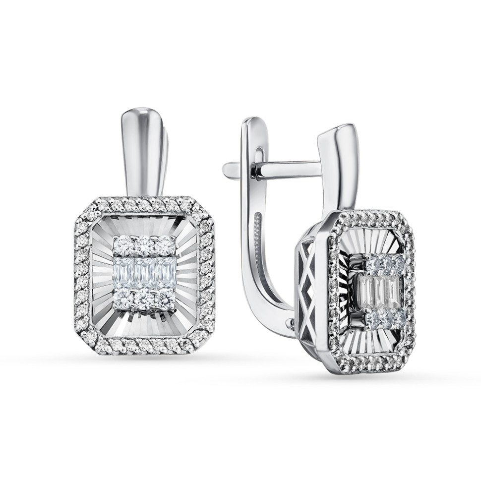 Серьги из белого золота с бриллиантами (060871)