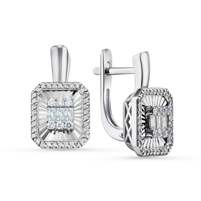 Серьги из белого золота с бриллиантами (060871)
