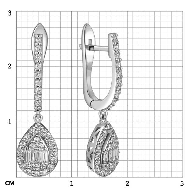 Серьги из белого золота с бриллиантами (055569)