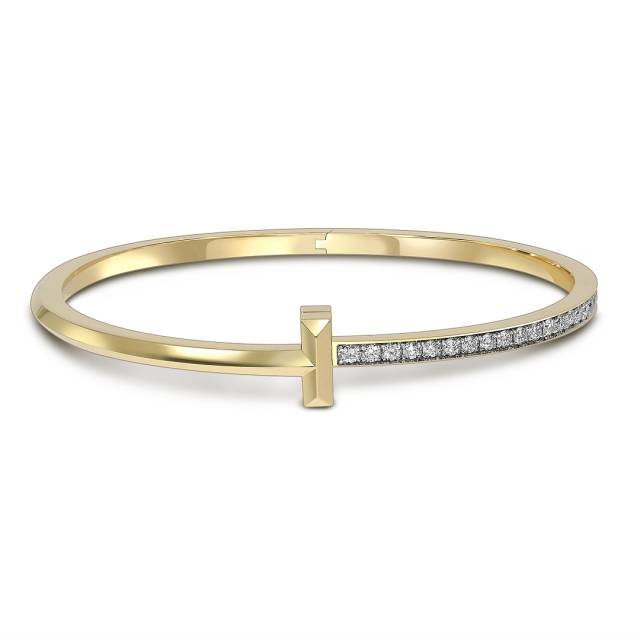 Браслет из жёлтого золота с бриллиантами (052655)