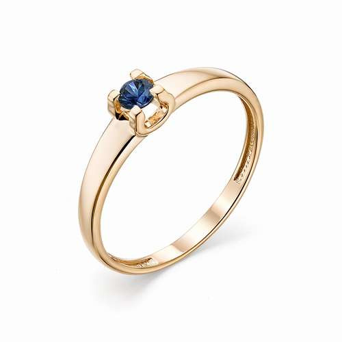 Кольцо из красного золота с сапфиром (031319)