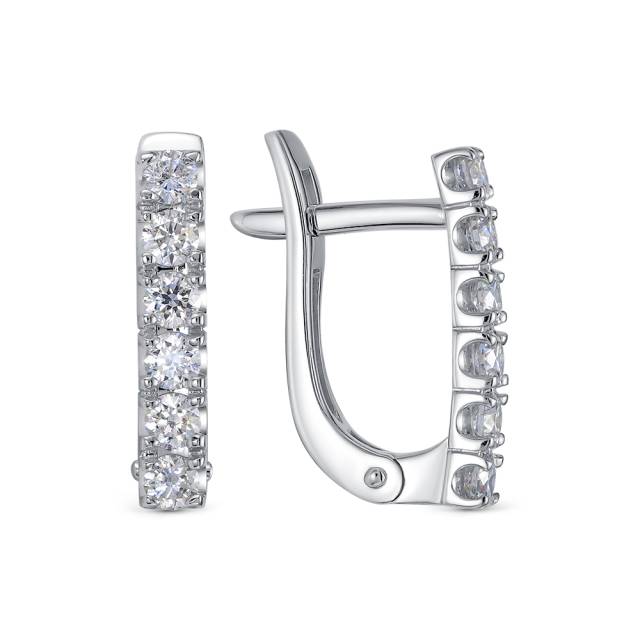 Серьги из белого золота с бриллиантами (053044)