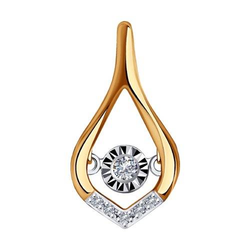 Кулон из комбинированного золота с бриллиантами (047405)