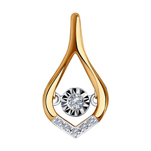 Кулон из комбинированного золота с бриллиантами (047405)