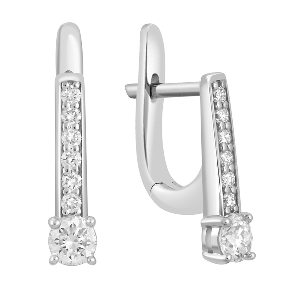 Серьги из белого золота с бриллиантами (047063)