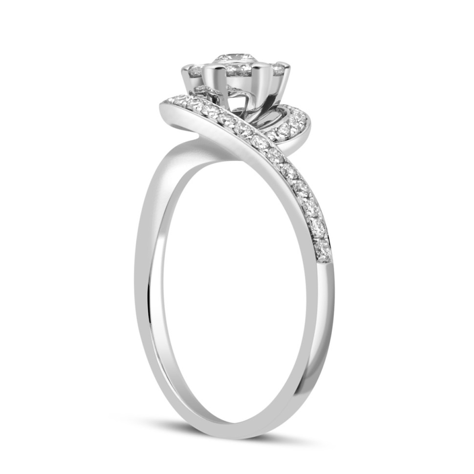 Кольцо из белого золота с бриллиантами (032143)