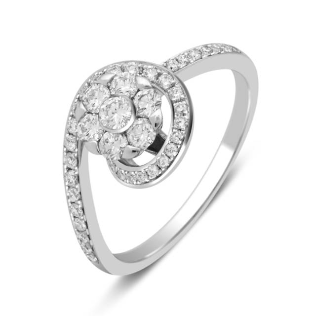 Кольцо из белого золота с бриллиантами (032143)