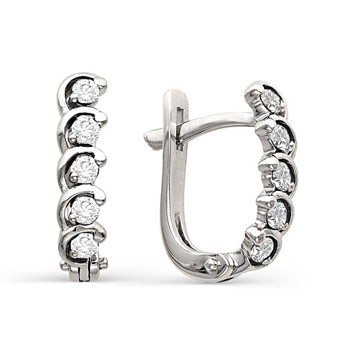 Серьги из белого золота с бриллиантами (030436)