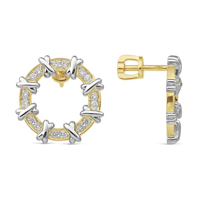 Серьги из жёлтого золота с бриллиантами (059881)