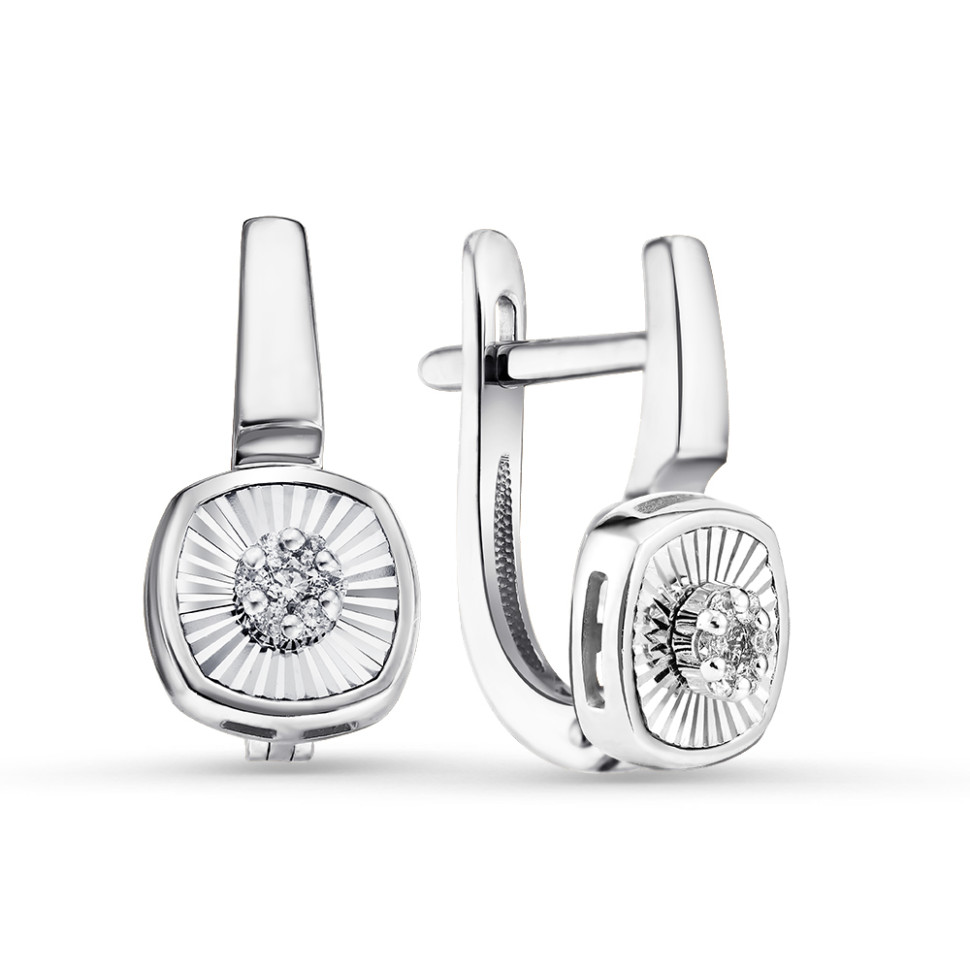 Серьги из белого золота с бриллиантами (060111)