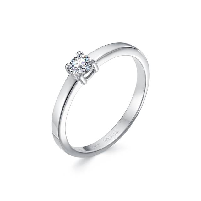 Помолвочное кольцо из белого золота с бриллиантом (060392)