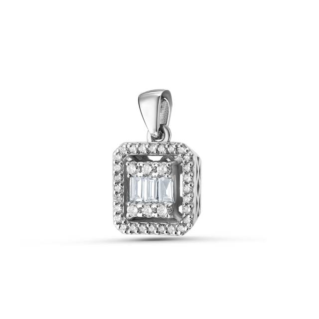 Кулон из белого золота с бриллиантами (060455)