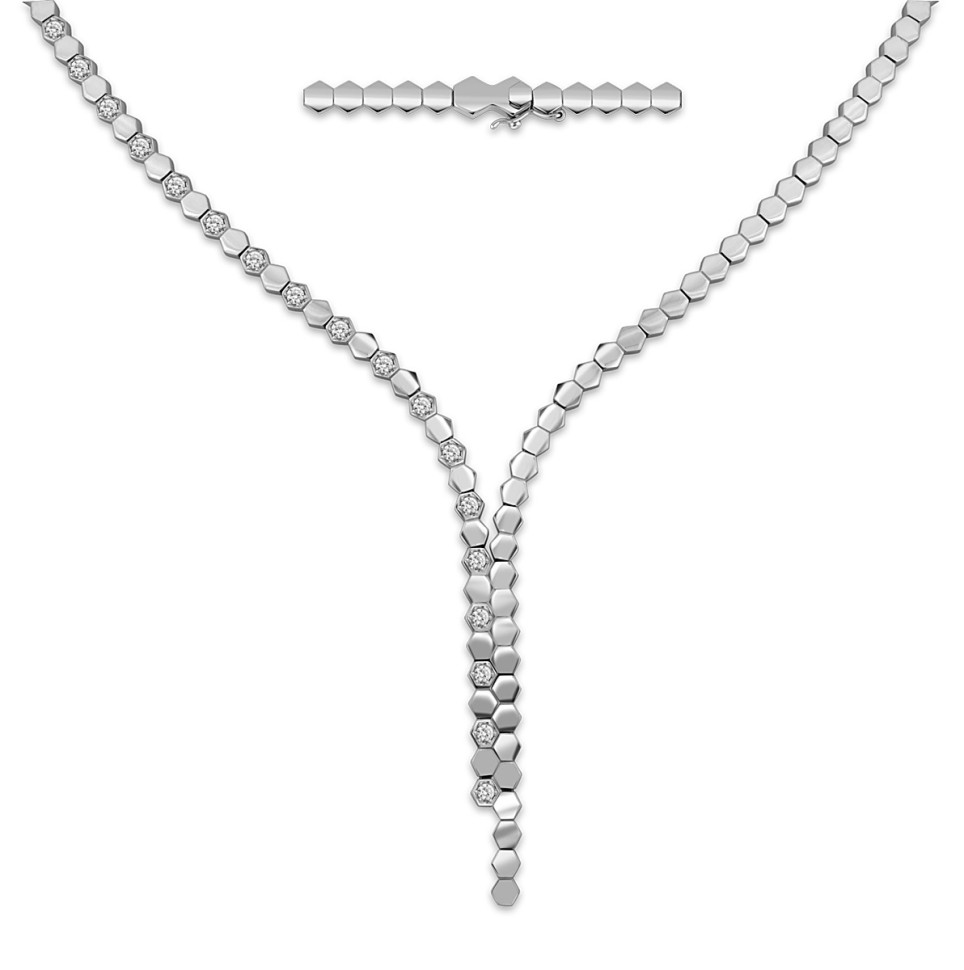 Колье из белого золота с бриллиантами (060161)