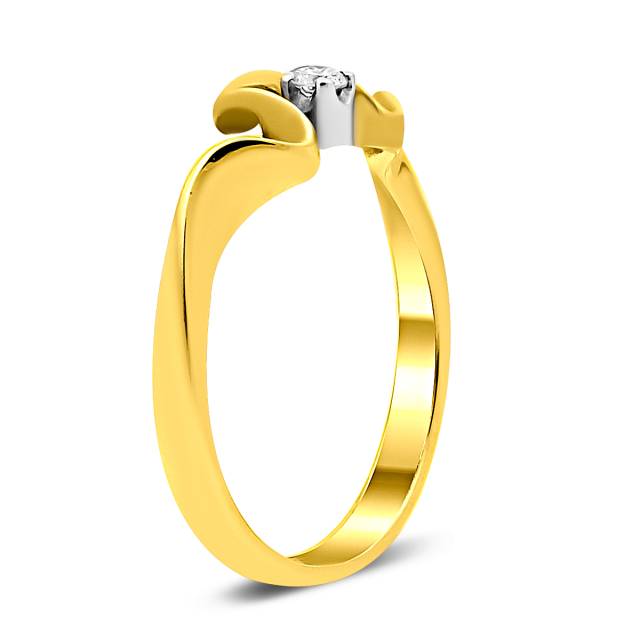 Кольцо из жёлтого золота с бриллиантом (020953)
