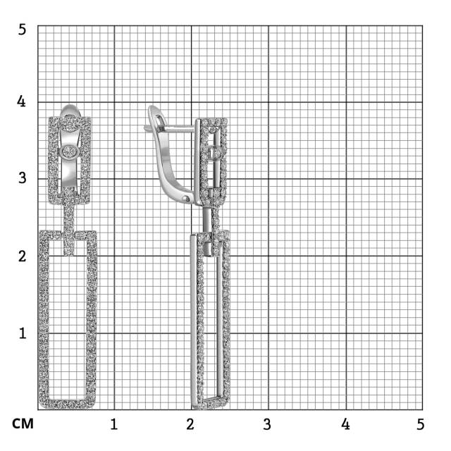 Серьги из белого золота с бриллиантами (063706)