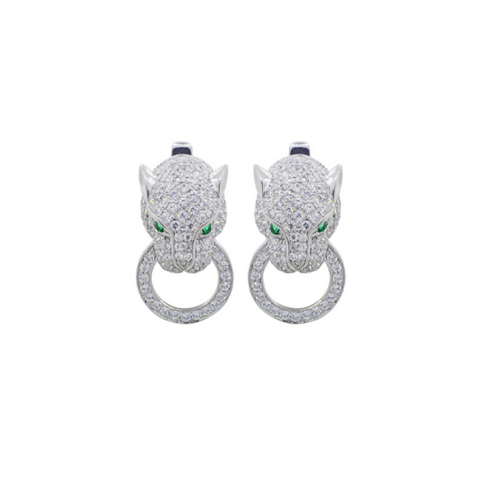 Серьги из белого золота с фианитами (058576)