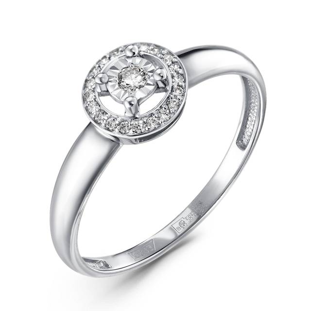 Кольцо из белого золота с бриллиантами (060905)