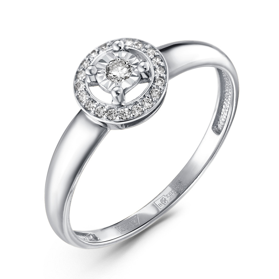 Кольцо из белого золота с бриллиантами (060905)