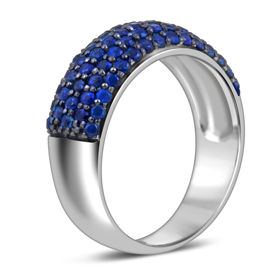 Кольцо из белого золота с сапфирами (058479)