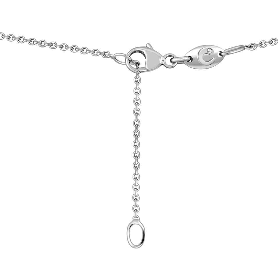 Колье из белого золота с бриллиантом и жемчужиной 