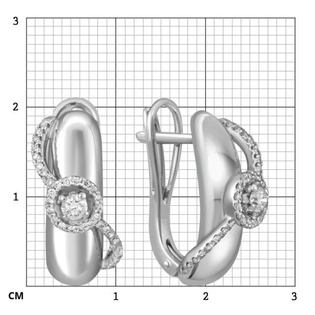 Серьги из белого золота с бриллиантами (052918)