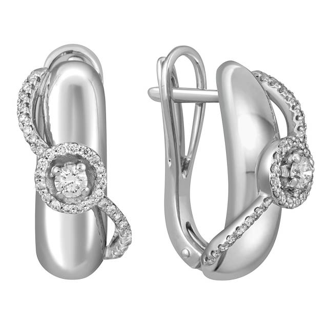 Серьги из белого золота с бриллиантами (052918)