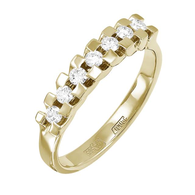 Кольцо из жёлтого золота с бриллиантами (053094)