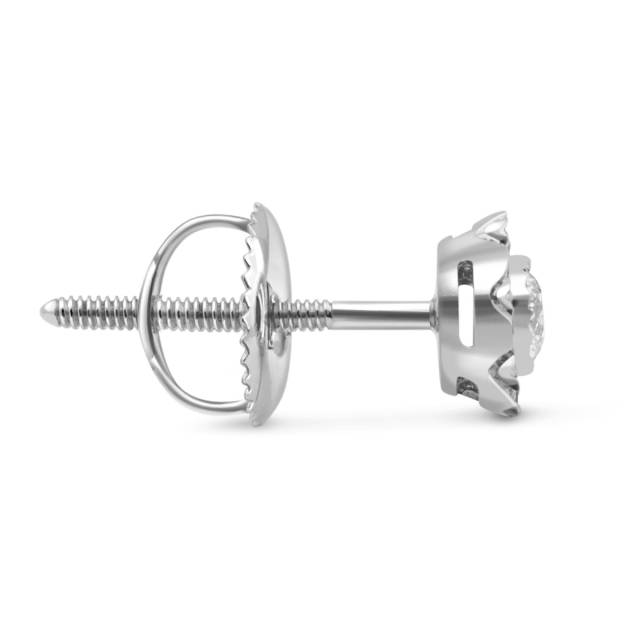 Серьги пусеты из белого золота с бриллиантами (019119)