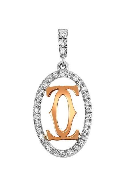 Кулон из комбинированного золота с бриллиантами (063510)