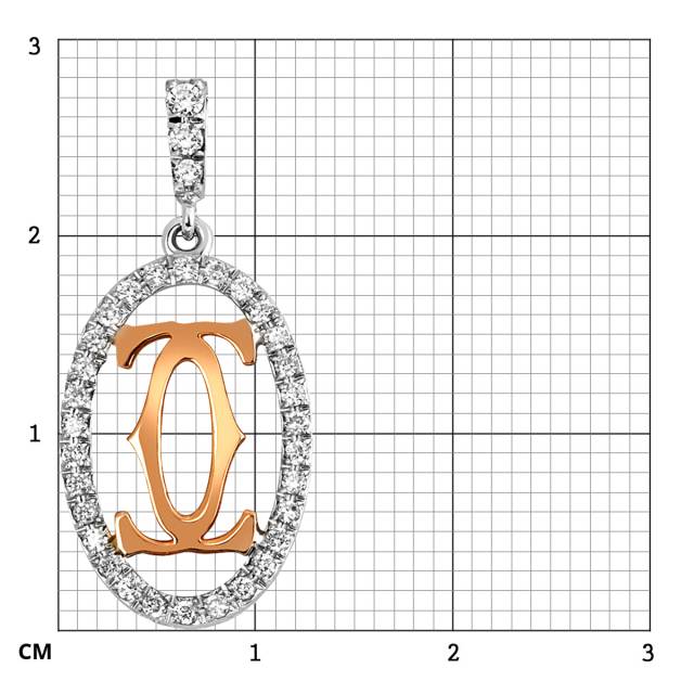 Кулон из комбинированного золота с бриллиантами (063510)