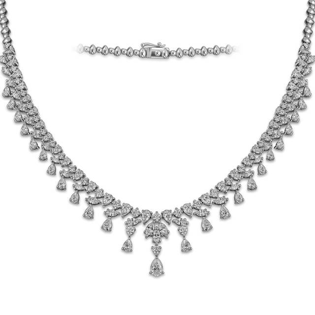 Колье из белого золота с бриллиантами (063632)