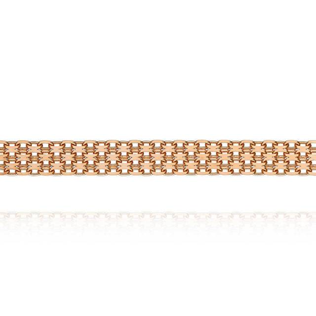 Цепь из красного золота, плетение Бисмарк (045753)
