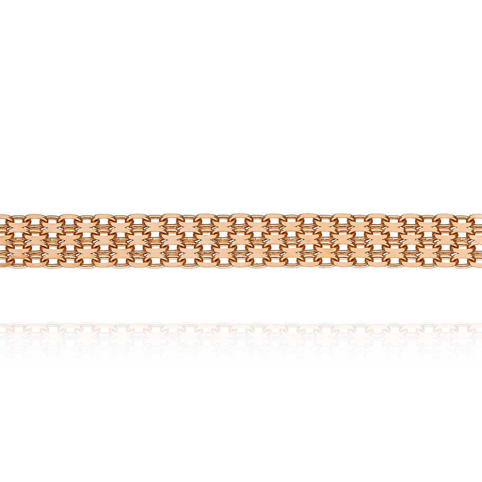 Цепь из красного золота, плетение Бисмарк (045753)