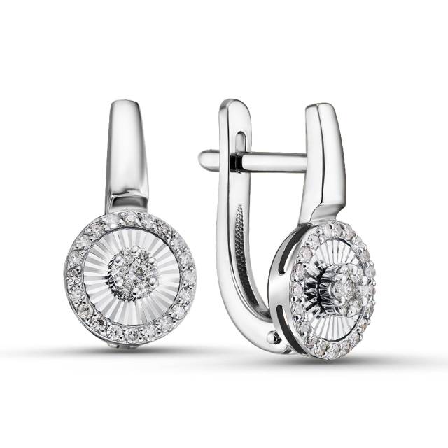 Серьги из белого золота с бриллиантами (060112)